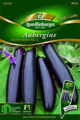 Produktbild von Quedlinburger Saatgut - Freiland-Auberginen Money Maker No. 2 - Samen - 290385
