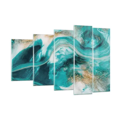 Produktbild von Bilder auf glas - 5 Teile - Wasser Meer Ozean - 150x100cm - Glasbilder - Wandbilder - Bilder - zum Aufhängen bereit - Wanddekoration aus Glas - Glas Bilder - Wandbild auf Glas - GEG150x100-5108
