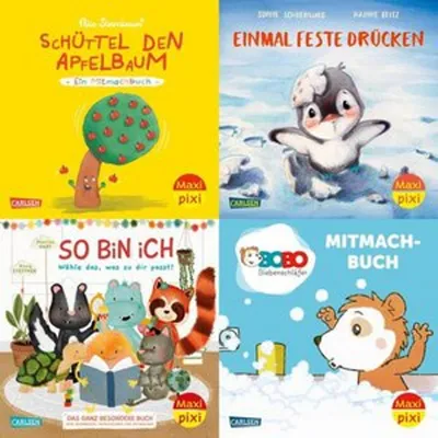 Produktbild von Maxi-Pixi-4er-Set 110: Bilderbücher zum Mitmachen (4x1 Exemplar)