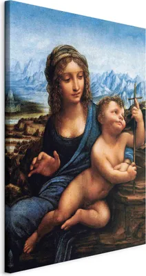 Produktbild von Vliesstoff Leinwandbild - Madonna With a Distaff (Leonardo da Vinci) 80x120 cm Reproduktionen l-G-10223-b-a