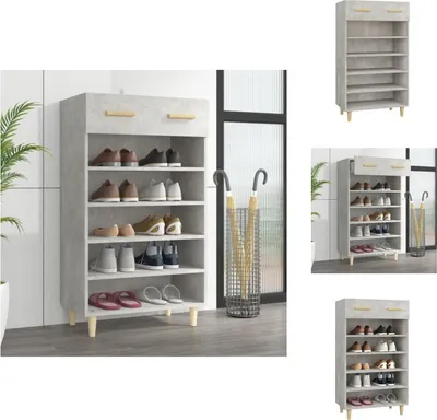Produktbild von vidaXL Schuhschrank Betongrau 60x35x105 cm Holzwerkstoff -  Schuhregale & -schränke
