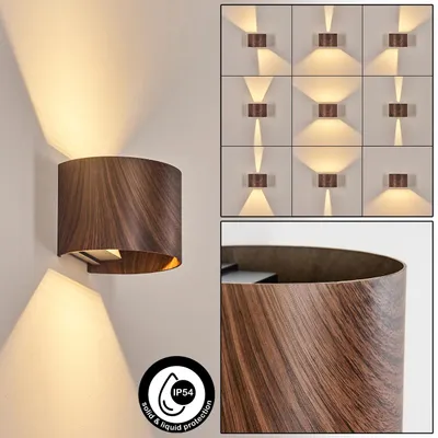 Produktbild von Salbertand Wandlampe aus Metall in Schwarz/Holzoptik