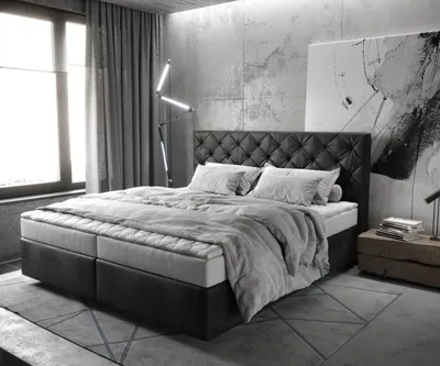 Produktbild von DELIFE Boxspringbett Dream-Great 180x200 cm Mikrofaser Anthrazit Vintage mit Matratze und Topper