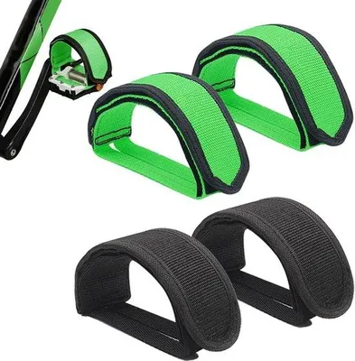 Image de Jeu de 4 sangles antidérapantes réglables en nylon pour pédales de vélo