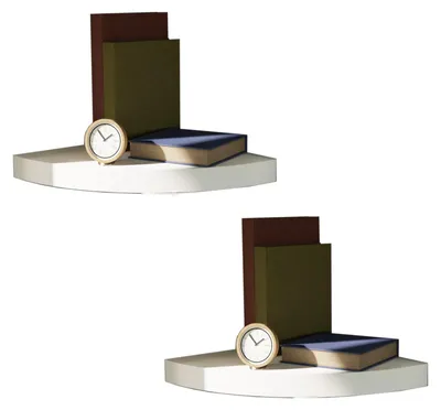 Produktbild von 2er Eckregal Wandregal Bücherregal Schweberegal Weiß Regal MDF 30x30cm