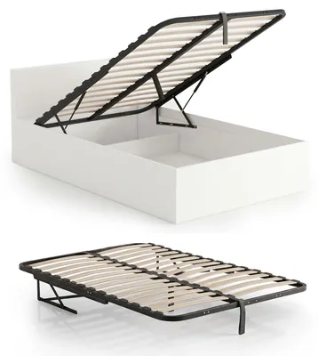 Zdjęcie produktu dla Stelaż metalowy do łóżka z mechanizmem podnoszenia 28 listew dzielony 100x200 cm
