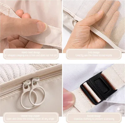 Produktbild von Reisekubussen für Koffer - Gepäckorganisatoren - 12 Stück - Beige