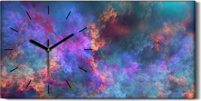 Produktbild von Dekor Leinwand Uhr Wandbilder Kunstdruck 60x30 Abstrakte surreale Wolken - schwarze Hände