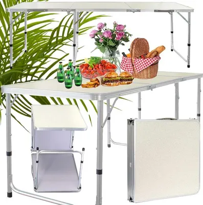 Obrázok produktu pre Verk 14470 Skladací kempingový stôl 180 x 60 cm béžový