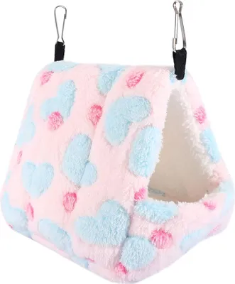 Zdjęcie produktu dla Zimowe ciepłe, miękkie legowisko do klatki dla zwierząt domowych na hamak wiewiórka totoro królik (różowy 14 * 12 cm)