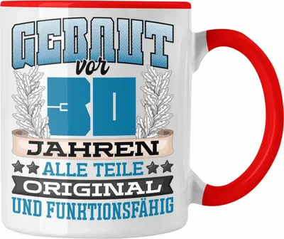 Produktbild von Trendation - 30. Geburtstag Tasse Geschenk Frauen Männer Spruch Gebaut Vor 30 Jahren (Rot)
