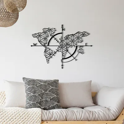 Produktbild von Wallity, Dekorativer Metall Wandaccessoire, Schwarz, 97 x 70 cm | 100% Metall (Stärke: 1,2 mm) | Stilvolles und modernes Design für Ihr Zuhause oder Büro.