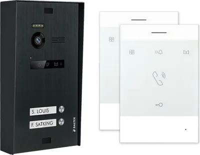 Produktbild von BALTER EVO Aufputz Schwarz 2-Draht BUS Talk Analoge Sprechstelle Türsprechanlage Set 2 Familienhaus