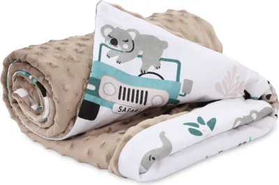 Produktbild von Babydecke Sommerdecke mit Minky 75x100 cm - Baby Kinderdecke Kuscheldecke Kinderwagen Decke Afrika