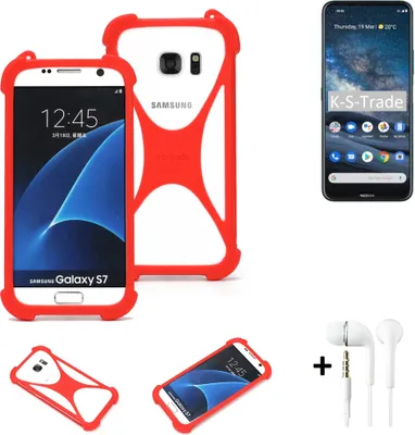 Produktbild von Handy-hülle + Kopfhörer kompatibel mit Nokia 8.3 5G Schutz-hülle Bumper Silikon Schutz Hülle Cover Case Silikoncase Silikonbumper TPU Softcase