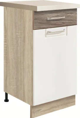 Produktbild von ECONO 2D – Unterschrank 40 cm mit Schublade und Tür, Weiß Hochglanz