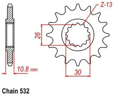 Produktbild von Ritzel 17 Z Teilung 530 für YAMAHA XJR 1200 4PU 1995-1996 Front sprocket