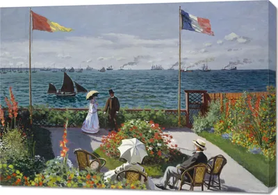Obrázok produktu pre Obraz 100x70cm Záhrada v Sainte-Adresse, Monet Vintage