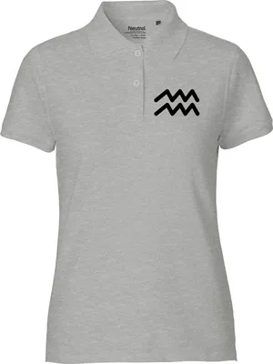 Produktbild von Huuraa Damen Polo Shirt Wassermann Sternzeichen Zeichen XS Sport Grey Bio Baumwolle Fairtrade Poloshirt Geschenkidee