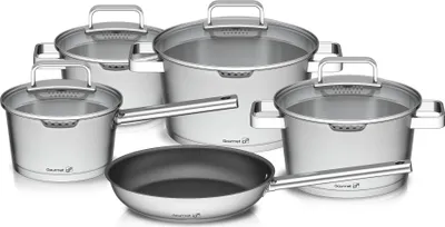 Produktbild von G21 Gourmet Magic Kochtopfset mit Sieb, 9-teilig, Edelstahl