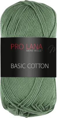 A ball of green yarn with a black label.