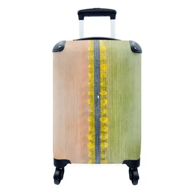 Produktbild von MuchoWow® Koffer Handgepäck Trolley Rollkoffer Kleine Reisekoffer mit 4 Rollen - Herbstlicher Blick aus der Vogelperspektive auf eine französische Landschaft - Cabin Size < 55x40x23 cm & 55x40x20 cm - Fotokoffer - Kabinenkoffer - Boardgepäck - Reise-Box - Reisekoffer - Reisegepäck - Koffer mit Bild - Trolley für Kinder