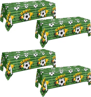 Produktbild von Tafellaken Fußball, 130x220 cm, 4 Stück, Sportthema für die Küche