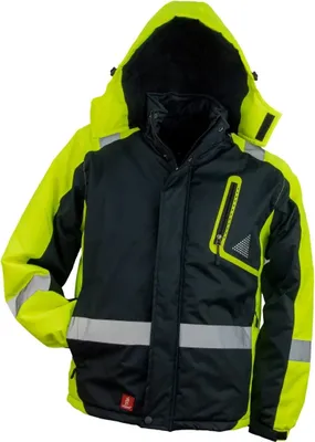 Produktbild von Warme Winterjacke Sicherheitsjacke URG Y-263 Größe M Berufsjacke gefüttert Arbeitsjacke Warnschutzjacke Herrenjacke Jacke mit Kapuze