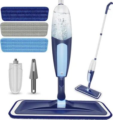 Productafbeelding van Famanu spuitmop met spuitfunctie - 550 ml waterreservoir, 3 wasbare microvezeldoeken