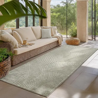 Zdjęcie produktu dla Homebyhome Dywan Zewn?trzny Nowoczesny Boho Design Efekt 3D Odporny na UV Idealny na Taras do Salonu i Kuchni, Rozmiar: 80x250 cm