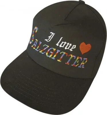 Produktbild von Baseballcap mit Einstickung - I LOVE SALZGITTER - 68054 schwarz