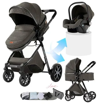Productafbeelding van OEM 3-in-1 kinderwagen met autostoel en reiswieg
