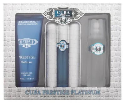 Productafbeelding van Cuba Original Cuba Prestige Platinum: Set bestaande uit: aftershave cologne 90 ml + douchegel 200 ml + aftershave 100 ml