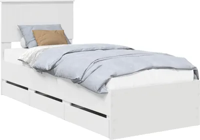 Obrázok produktu pre vidaXL Rám postele so zásuvkami biely 75 x 190 cm