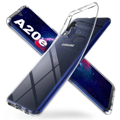 Image de L'étui Smartphonica convient pour
  Samsung Galaxy A20E Transparent Silicone - Translucide Clear Case Back Cover