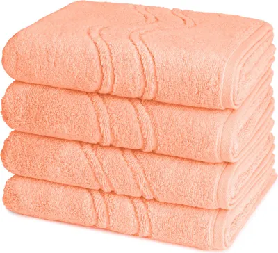 Produktbild von Ross Cashmere feeling 4 X Handtuch im Set Walkfrottee aus Baumwolle 520 g/m², Weich saugstark mit Aufhänger Kordel, Wellenmuster und gewebte Bordüre elegant