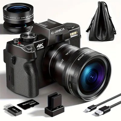 Image de Caméra 4K – Caméra pour vlogs – Appareil photo compact – Appareil photo numérique – Appareil photo de voyage avec 48 MP et écran OLED