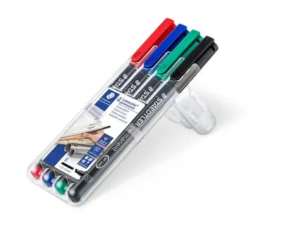 Produktbild von 10x Staedtler® 314 WP4 Feinschreiber Universalstift Lumocolor® permanent, B, STAEDTLER Box mit 4 Farben