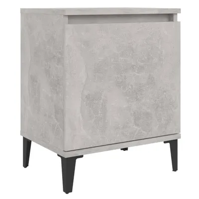 Immagine prodotto di Comodino con Gambe in Metallo Grigio Cemento 40x30x50 cm