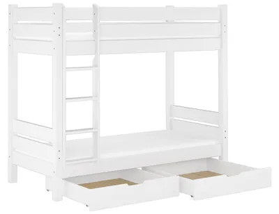 Produktbild von Etagenbett für Erwachsene weiß 100x200 Nische 100 teilbar Zubehör wählbar V-60.16-10WT100Rollrost. Matratzen und Doppelbettkasten inkl.