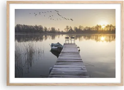 Produktbild von Gerahmtes Poster - Rahmen in heller Eiche - Brücke Westen die Sonne - 70x50 cm - Wand Bild - Wanddeko - Wandbilder - Wandposter - Bilderrahmen - Bilder - Kunstdruck - Wandbild - P2NAA70x50-4197
