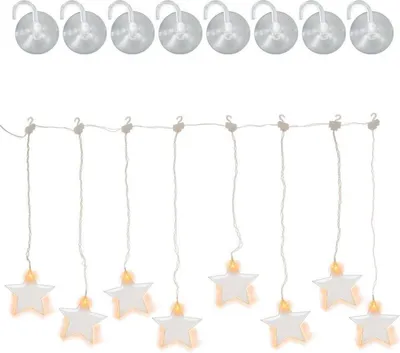 Obrázek produktu pro Vánoční světelný závěs, hvězdy, 8 LED, teple bílý