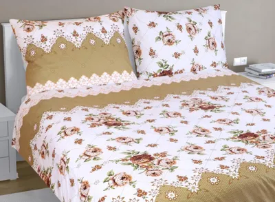 Produktbild von Baumwoll-Doppelbettbezug - 1pc 220x200, 70x90 - braun