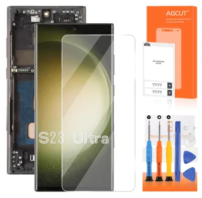 LCD-Display für Samsung S23 Ultra 5G 6,8 Zoll schwarz mit Rahmen