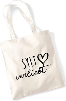 Produktbild von Huuraa Jutebeutel Sylt verliebt 10 Liter Natural Baumwolle Tasche Geschenkidee