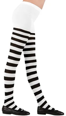 Produktbild von Strumpfhose weiß schwarz gestreift 70DEN 11-14 Jahre