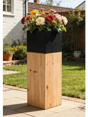 Produktbild von Pflanzständer Lafiora Metall Holz 20 x 20 x 70 cm