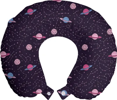 Produktbild von ABAKUHAUS Platz Reisekissen Nackenstütze, Constellations Entlang Saturn, Schaumstoff Reiseartikel für Flugzeug und Auto, 30x30 cm, Mehrfarbig
