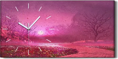 Produktbild von Dekor Leinwand Uhr Wandbilder Geräuschlos Kunstdruck 60x30 ÖlMalerei Bäume - weiße Hände