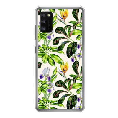 Produktbild von MuchoWow® Handyhülle Schutzhülle Hülle für Samsung Galaxy A41 Blätter - Strelitzia - Blüte Silikon Softcase Handy Hülle - Mobiltelefon